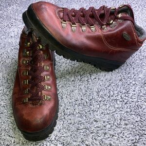Vintage Y2K LUGZ 10 Brown Leather Platform Lug Sole Lace Up Ankle Work Boots